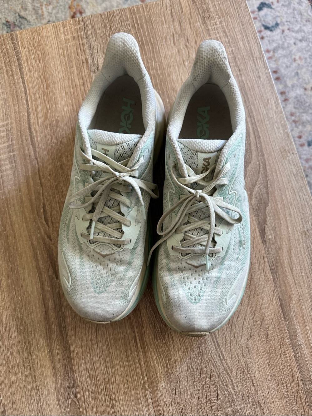 Hoka Clifton 10 Mint Green Athletic Running Sneakers
